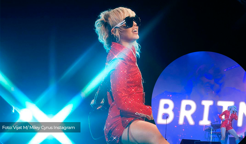 Miley Cyrus projeta “Free Britney” no telão do Lollapalooza para 100 mil pessoas nos EUA; veja momento