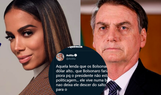 Anitta detona Bolsonaro: “Egocentrismo que não deixa ele descer do salto da opinião de bosta dele”