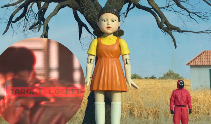 Réplica da boneca da série &#8220;Round 6&#8221; é colocada em semáforo para alertar pedestres e assusta público