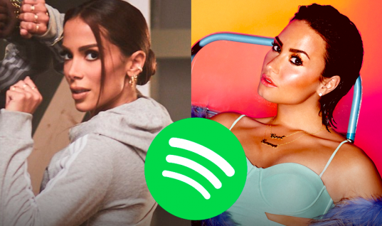 Anitta e Demi Lovato foram as ÚNICAS artistas femininas a subirem no top 50 do Spotify Global