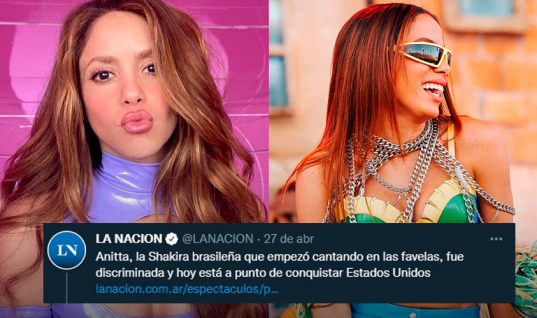 Site latino chama Anitta de “Shakira brasileira” e é criticado por fãs da cantora